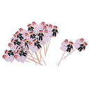 Set of 20pcs Paper Wedding Bride and Groom Cupcake Food Picks Wedding Anniversary Decor