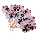 Set of 20pcs Paper Wedding Bride and Groom Cupcake Food Picks Wedding Anniversary Decor