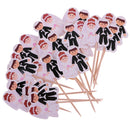 Set of 20pcs Paper Wedding Bride and Groom Cupcake Food Picks Wedding Anniversary Decor