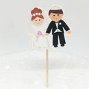 Set of 20pcs Paper Wedding Bride and Groom Cupcake Food Picks Wedding Anniversary Decor