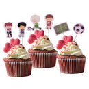 24 Pieces Football Boy Cupcake Picks Cake Toppers Party Favors Decoration