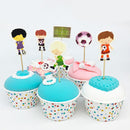 24 Pieces Football Boy Cupcake Picks Cake Toppers Party Favors Decoration