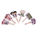24 Pieces Football Boy Cupcake Picks Cake Toppers Party Favors Decoration
