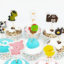 Pack of 24 Farm Animal Cupcake Picks Cake Topper Kids Birthday Party Food Sticks
