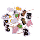 Pack of 24 Farm Animal Cupcake Picks Cake Topper Kids Birthday Party Food Sticks
