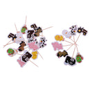 Pack of 24 Farm Animal Cupcake Picks Cake Topper Kids Birthday Party Food Sticks
