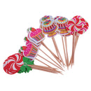Pack of 24 Cake Lolly Style Cupcake Picks Party Muffin Dessert Fruits Cake Decor