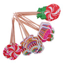 Pack of 24 Cake Lolly Style Cupcake Picks Party Muffin Dessert Fruits Cake Decor