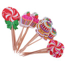 Pack of 24 Cake Lolly Style Cupcake Picks Party Muffin Dessert Fruits Cake Decor
