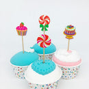Pack of 24 Cake Lolly Style Cupcake Picks Party Muffin Dessert Fruits Cake Decor