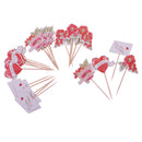 24pcs Paper Sweet Love Flower Cupcake Pick Cake Topper Kids Party Decoration