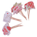 24pcs Paper Sweet Love Flower Cupcake Pick Cake Topper Kids Party Decoration
