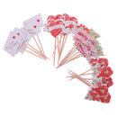 24pcs Paper Sweet Love Flower Cupcake Pick Cake Topper Kids Party Decoration
