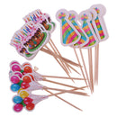 18pcs Paper Cake Balloon Cone Hats Cupcake Pick Cake Topper Kids Party Decor