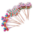 18pcs Paper Cake Balloon Cone Hats Cupcake Pick Cake Topper Kids Party Decor