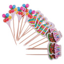 18pcs Paper Cake Balloon Cone Hats Cupcake Pick Cake Topper Kids Party Decor
