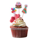 18pcs Paper Cake Balloon Cone Hats Cupcake Pick Cake Topper Kids Party Decor