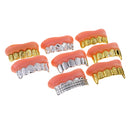 Pack of 8 Horror Artificial Teeth Zombie Tooth Fangs Halloween Party Make Up Prop