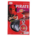Pack of 3 Pirate Set Skull Eye Patch Earring Ring Halloween Party Fancy Dress