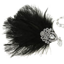 Vintage Women Feather Crystal Headband Headpiece Party Fancy Dress
