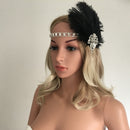 Vintage Women Feather Crystal Headband Headpiece Party Fancy Dress