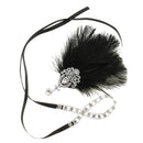Vintage Women Feather Crystal Headband Headpiece Party Fancy Dress