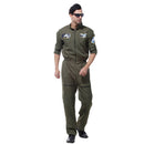 Deluxe Flier Army Costume Mens Fighter Captain Overalls Air Force Flier Jumpsuit Dressing up Outfit Halloween