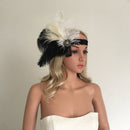 Wedding Tea Party Church Feather Elastic Headband 20s Rhinestone Fascinator