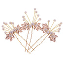 3/set Ladies Girls' Pearls Leaves Hair Pin Picks Wedding Prom Hair Accessory