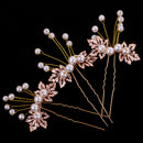 3/set Ladies Girls' Pearls Leaves Hair Pin Picks Wedding Prom Hair Accessory