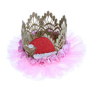 Princess Crown Headband W/ Christmas Hat Decor Party Cake Smash Photo Prop