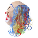 Japanese Geisha Joker Mask Scary Latex Clown Mask Adult Halloween Costume Prop