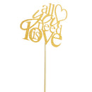 20pcs Glitter All You Need is Love Cake Topper Wedding Engagement Cake Decor