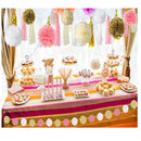 30pcs Paper Tassels Pom Poms Flowers Circle Hanging Garland Wedding Birthday Baby Shower Home Background DIY Decor