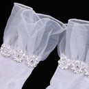 Pair of Ladies Stretchy White Wrist Gloves Bridal Gloves Prom Evening Gloves