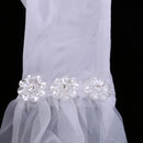 Pair of Ladies Stretchy White Wrist Gloves Bridal Gloves Prom Evening Gloves