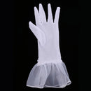 Pair of Ladies Stretchy White Wrist Gloves Bridal Gloves Prom Evening Gloves