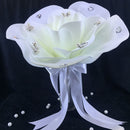 Crystal Butterfly Beige Flower Bouquet Wedding Bride Bridesmaid Bouquet