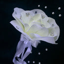 Crystal Butterfly Beige Flower Bouquet Wedding Bride Bridesmaid Bouquet
