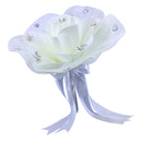 Crystal Butterfly Beige Flower Bouquet Wedding Bride Bridesmaid Bouquet