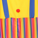 Funny Adult Circus Clown Costume Comedy Stripes Outfit Carnival Party Fancy Dress
