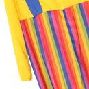 Funny Adult Circus Clown Costume Comedy Stripes Outfit Carnival Party Fancy Dress