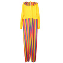 Funny Adult Circus Clown Costume Comedy Stripes Outfit Carnival Party Fancy Dress