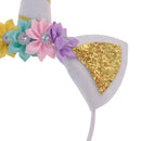 Decorative Unicorn Horn Ear Floral Headband Halloween Hen Night Party Costume