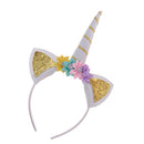 Decorative Unicorn Horn Ear Floral Headband Halloween Hen Night Party Costume