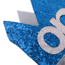 Glitter Baby One 1st Birthday Hat Party Crown Stretchy Headband Blue