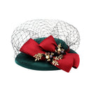Vintage Fascinator Charleston Party Bow Side Hat Wedding Church Headdress