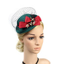 Vintage Fascinator Charleston Party Bow Side Hat Wedding Church Headdress