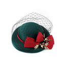 Vintage Fascinator Charleston Party Bow Side Hat Wedding Church Headdress