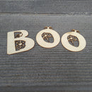 Plain Wooden BOO With Spider Web Cutout DIY Craft Halloween Embellishment